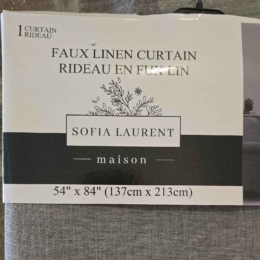 Gray Linen Curtain Panel - Picture 2 of 4